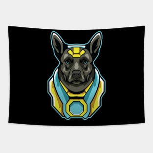 cyborg dog illustration Tapestry