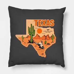 Texas and vintage Pillow