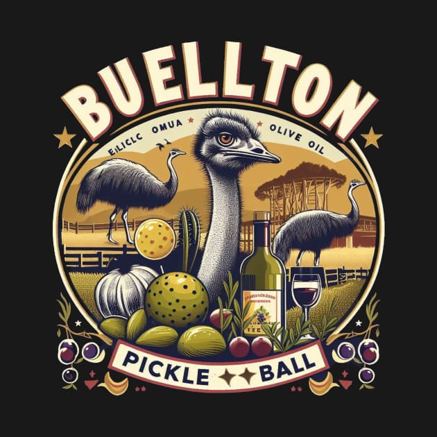 Buellton Pickleball Ostrich Emu Design by Battlefoxx Living Earth