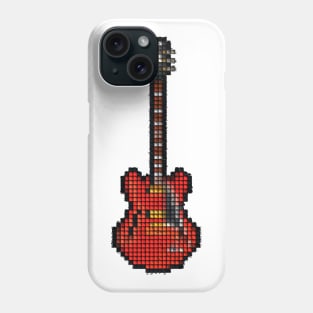 Tiled Pixel Red SG Guitar Upright Phone Case
