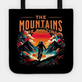 The Mountains are Calling Mountain Bike Design Tote