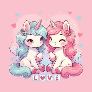 LOVE - Cute unicorn couple T-Shirt