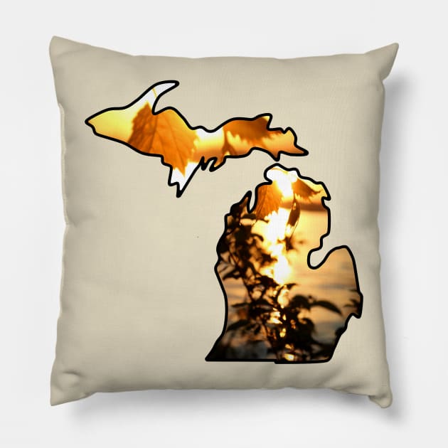 Michigan Sunset Pillow by MissOstrich