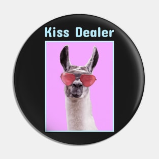 Kiss Dealer Llama with Heart Glasses Pin