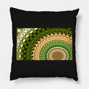 Mandala print, military green colors Pillow