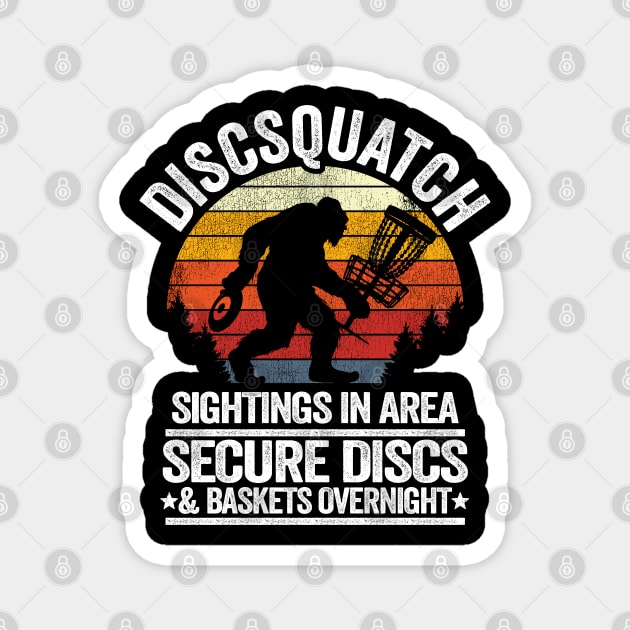 Discsquatch Funny Bigfoot Disc Golf Sasquatch Gift Magnet by Kuehni