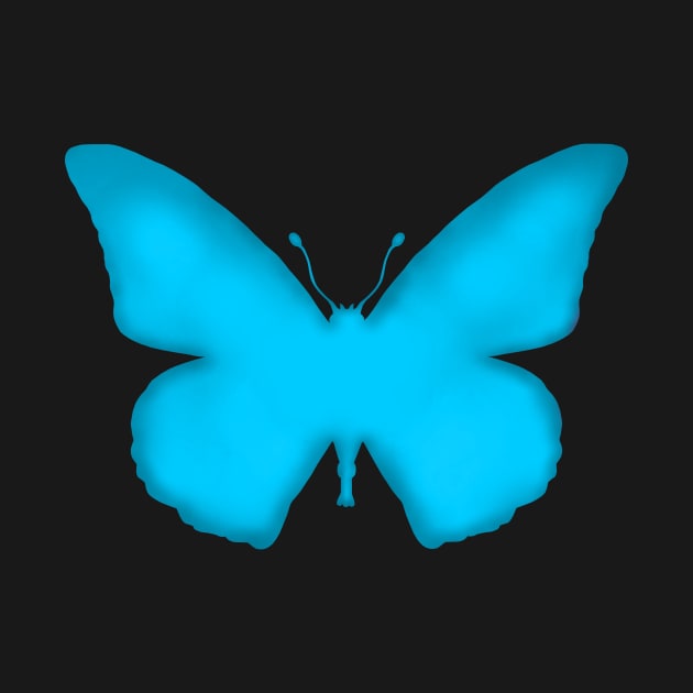 Neon Blue Ombre Butterfly Silhouette by Art by Deborah Camp