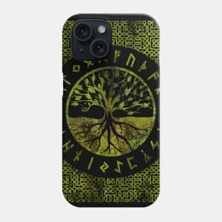 Tree of life  -Yggdrasil and  Runes alphabet Phone Case