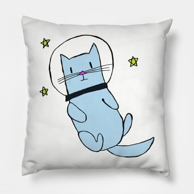 SPACE CAT Pillow by ktludwig