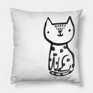 Spotty Watercolour Cat Pillow