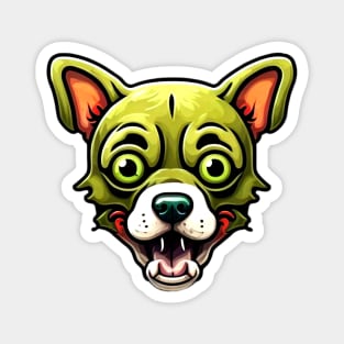 Zombie Dog Head Art Magnet