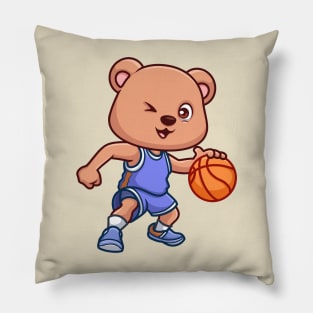 Basketball Bear Cute Cartoon Pillow