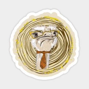 Funny Hipster Ostrich Magnet