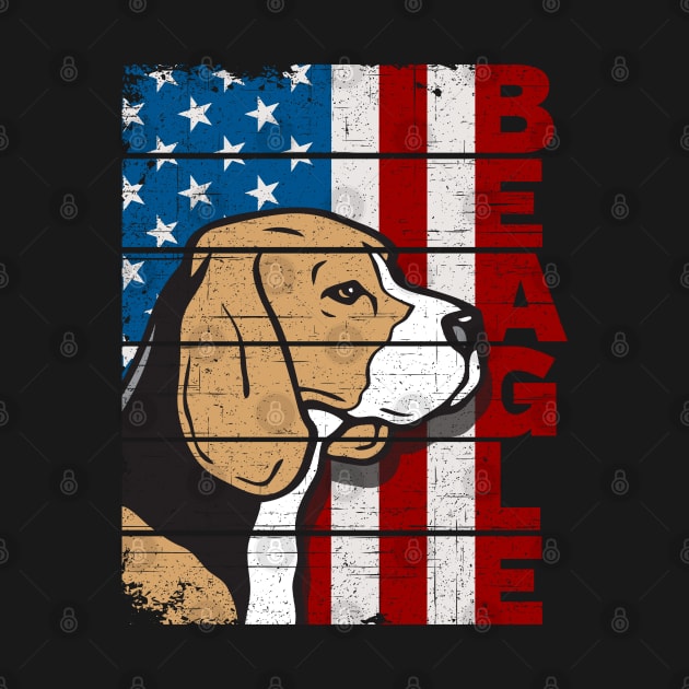 Beagle Dog American Flag by RadStar