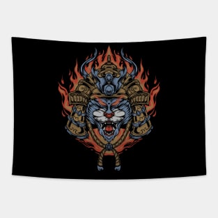 Demon cat samurai Tapestry