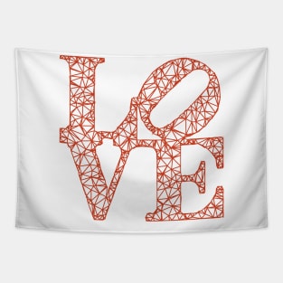 Low Poly LOVE (Robert Indiana) - red Tapestry