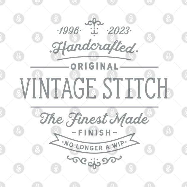 Vintage Stitch No Longer a Wip Gray by Cherry Hill Stitchery