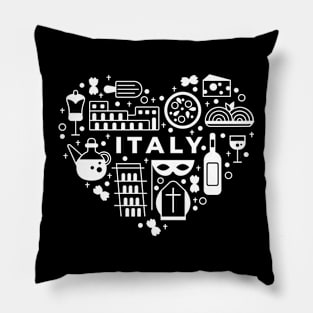 Italy White Heart Pillow