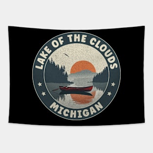 Lake of the Clouds Michigan Sunset Tapestry