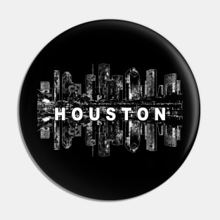 Houston in black ink Pin