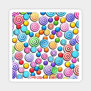 Assorted Candies on White Background (MD23HWN032b) Magnet