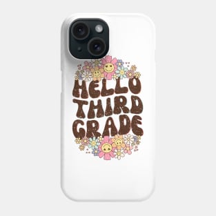 Groovy Hello 3rd Grade Vibes Retro Teacher Back To School Phone Case