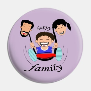 Parents Day happy family swing gift Dad Mom Son Pin