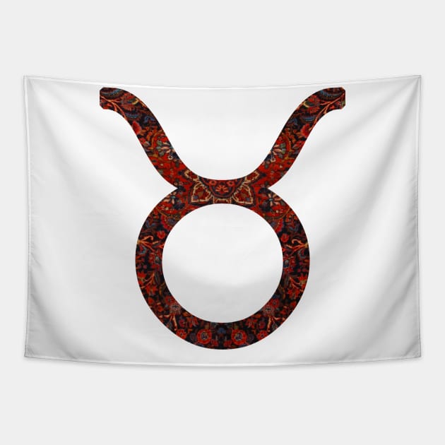 Dark Paisley Taurus Zodiac Sign Tapestry by aterkaderk