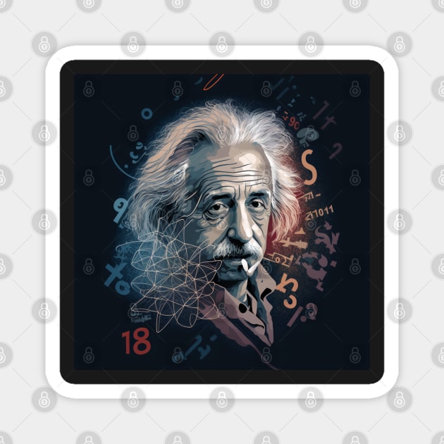 Albert Einstein E=mc2 design, Magnet by Buff Geeks Art