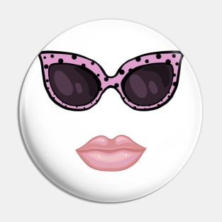 Pink glasses and lips Pin