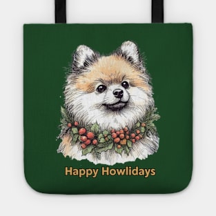 Happy Howlidays Pomeranian Tote