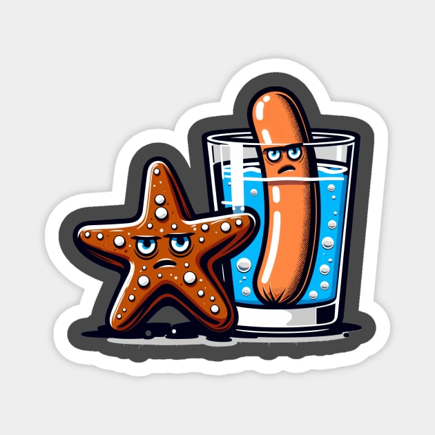 Chocolate Starfish & Hot Dog Flavored Water Magnet by Spagoo