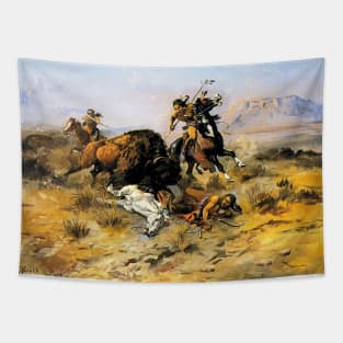 “Buffalo Hunt Downfall” by Charles Russell Tapestry