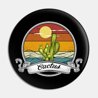 Retro Vintage Saguaro Cactus Cactus Sunset Desert Cactaceae Pin