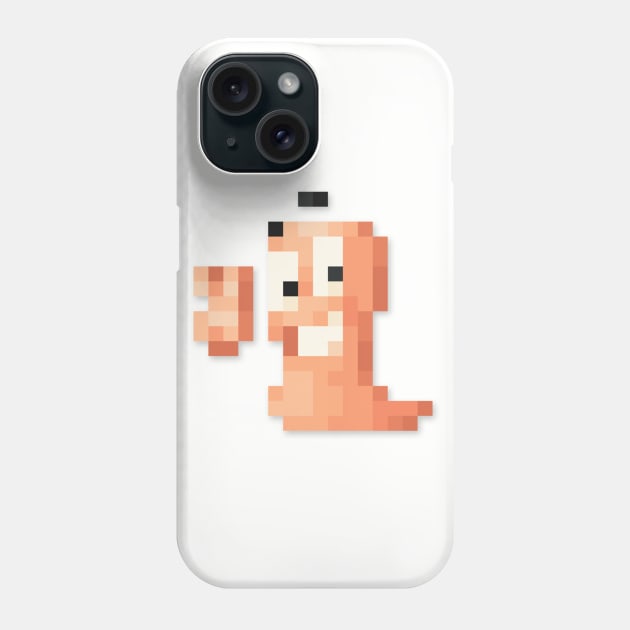 Worm low-res pixelart Phone Case by JinnPixel