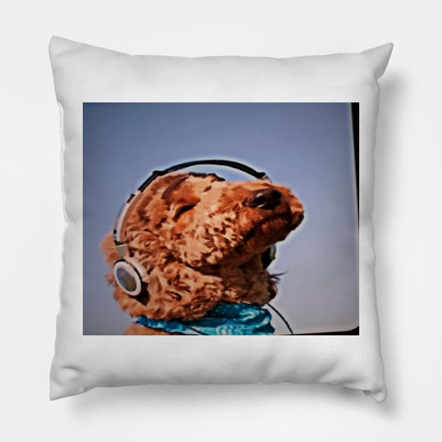 Dog Jam T-shirt Pillow by TriForceDesign