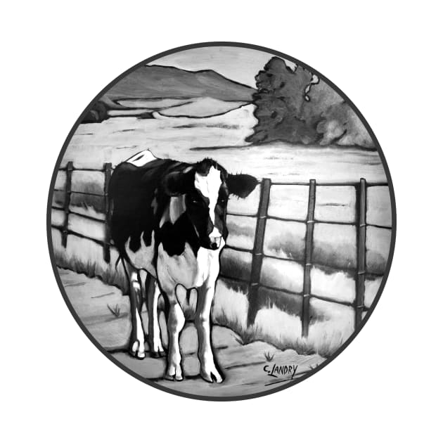 Cow on Farm/Black & white by Carol Landry Fine Art 