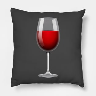 Elegant Sips - Wine Glass Filled with Divine Red Wine Pillow