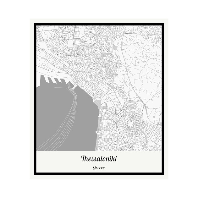 Map of Thessaloniki - Greece by AeTDesignPT