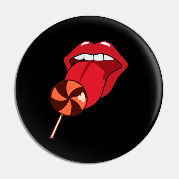 Lolipop Red Lips Pin by BiancaEm