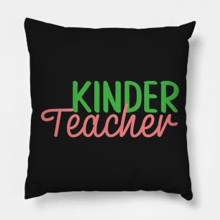 Kindergarten Teacher Colorful Script Pillow