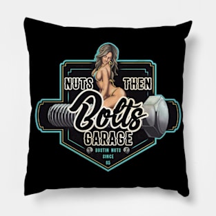 Nuts Then Bolts Garage Pillow