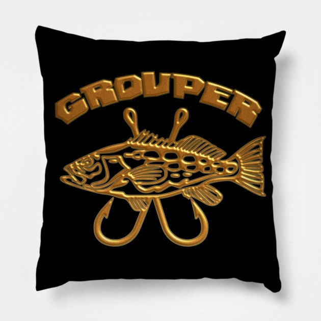 Golden Grouper Pillow by Fisherbum