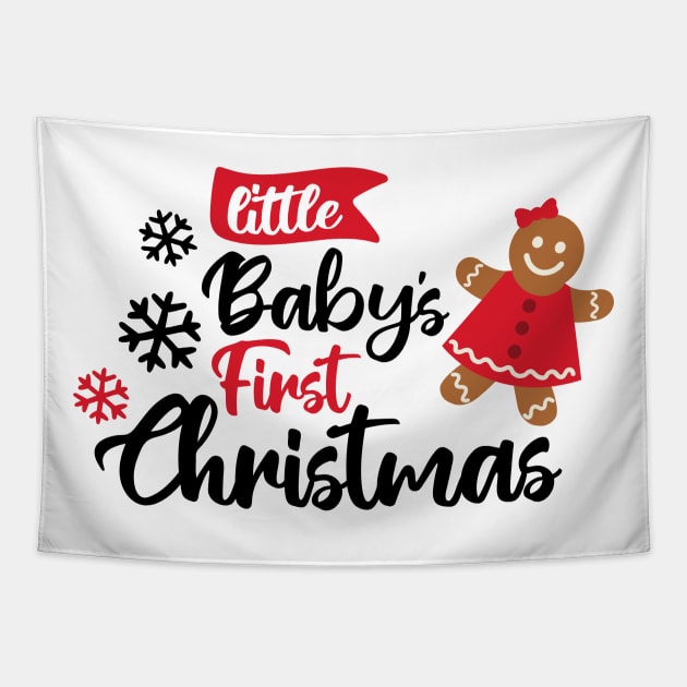 little babys first christmas - Girls Tapestry by BenHQ