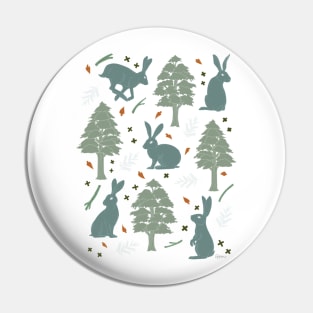 Rabbit Forest - Mint and Orange Pin