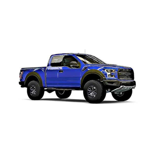 F150 Raptor Cartoon by Auto-Prints