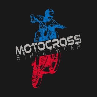 Vintage Distressed Style Motocross Enduro Silhouette T-Shirt