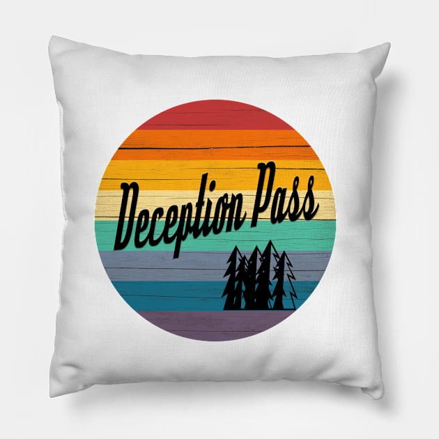 Deception Pass Washington souvenirs Pillow by artsytee