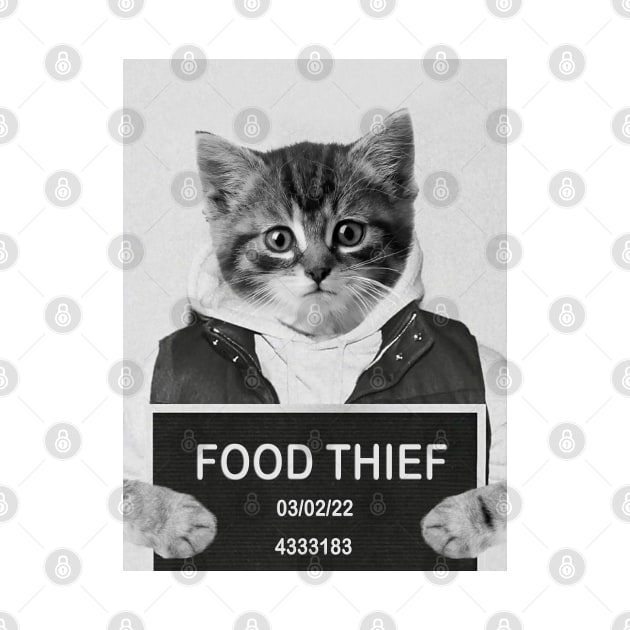 Mugshot of Criminal Kitten - Food Thief by luigitarini