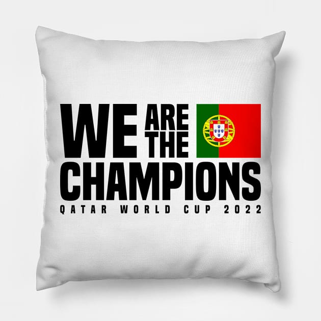 Qatar World Cup Champions 2022 - Portugal Pillow by Den Vector